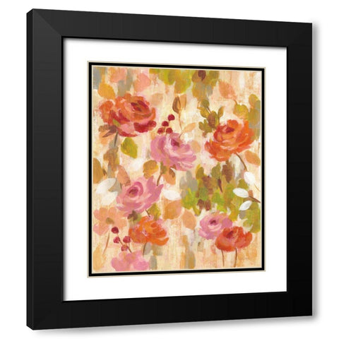 Pink and Orange Brocade I Black Modern Wood Framed Art Print with Double Matting by Vassileva, Silvia