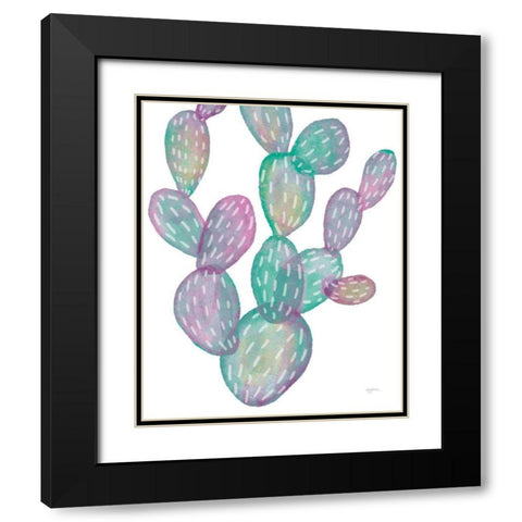 Lovely Llamas Cactus Black Modern Wood Framed Art Print with Double Matting by Urban, Mary