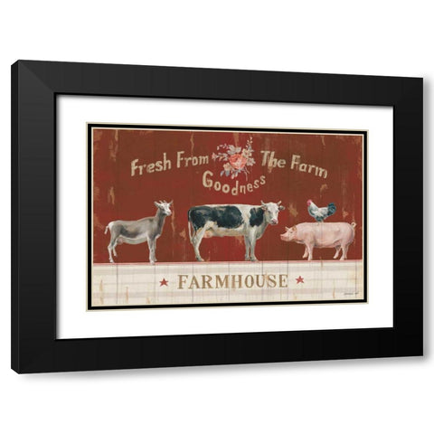 Farm Patchwork II Black Modern Wood Framed Art Print with Double Matting by Nai, Danhui