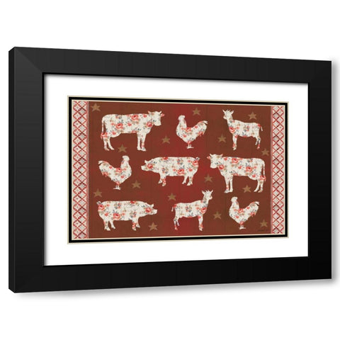 Farm Patchwork IV Black Modern Wood Framed Art Print with Double Matting by Nai, Danhui