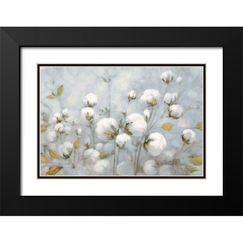 Cotton Field Blue Gray Black Modern Wood Framed Art Print with Double Matting by Purinton, Julia