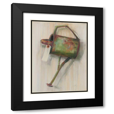 Copper Watering Can Black Modern Wood Framed Art Print with Double Matting by Rowan, Carol