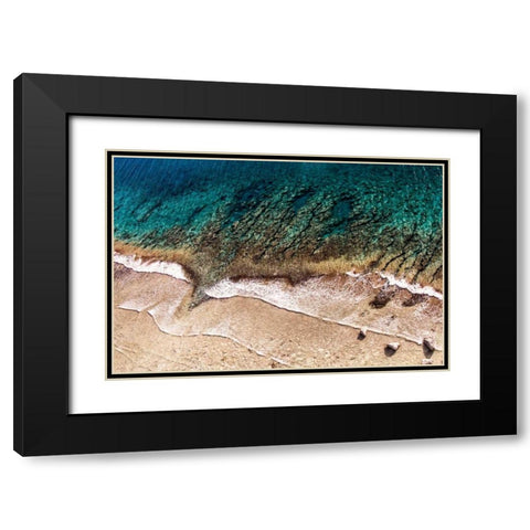 Sand and Sea Black Modern Wood Framed Art Print with Double Matting by Van Swearingen, Debra
