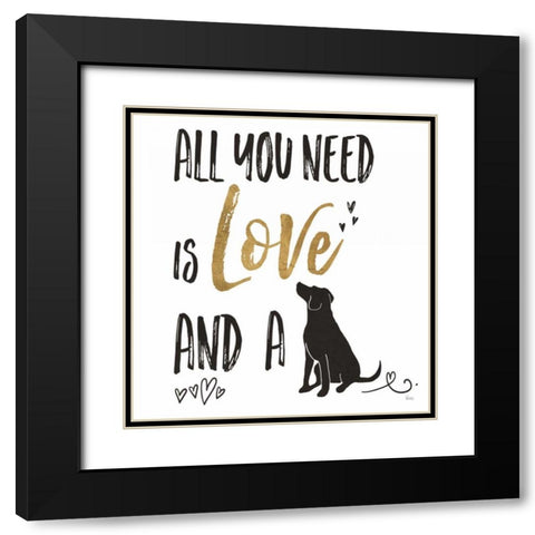 Pet Love II v2 Black Modern Wood Framed Art Print with Double Matting by Charron, Veronique