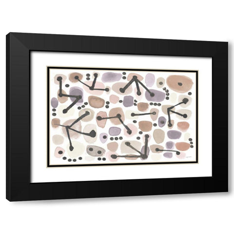 Mid Century I Blush Black Modern Wood Framed Art Print with Double Matting by Warrick, Cheryl
