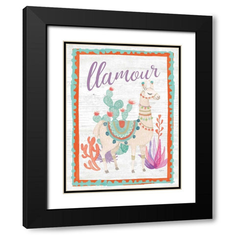 Lovely Llamas II Llamour Black Modern Wood Framed Art Print with Double Matting by Urban, Mary