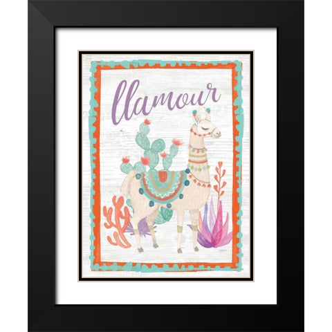 Lovely Llamas II Llamour Black Modern Wood Framed Art Print with Double Matting by Urban, Mary
