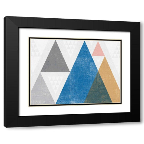 Mod Triangles I Gray Crop Black Modern Wood Framed Art Print with Double Matting by Mullan, Michael