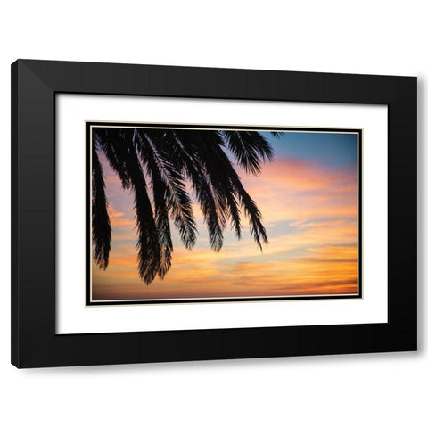 Sunset Palms I Black Modern Wood Framed Art Print with Double Matting by Marshall, Laura