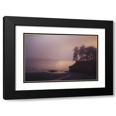 Crescent Bay II Black Modern Wood Framed Art Print with Double Matting by Marshall, Laura