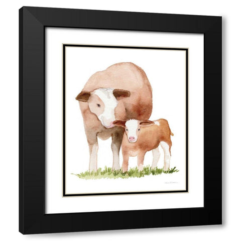 Life on the Farm Animal Element I Black Modern Wood Framed Art Print with Double Matting by McKenna, Kathleen Parr