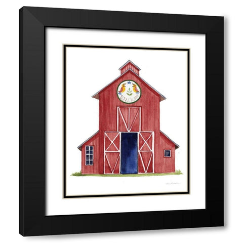 Life on the Farm Barn Element II Black Modern Wood Framed Art Print with Double Matting by McKenna, Kathleen Parr
