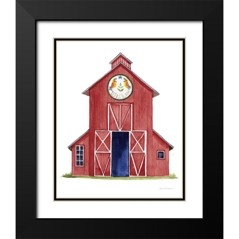 Life on the Farm Barn Element II Black Modern Wood Framed Art Print with Double Matting by McKenna, Kathleen Parr
