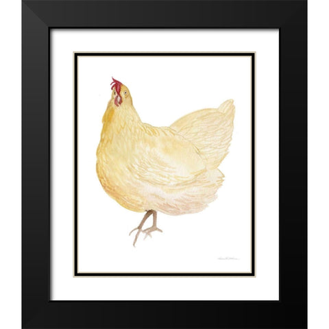 Life on the Farm Chicken Element II Black Modern Wood Framed Art Print with Double Matting by McKenna, Kathleen Parr