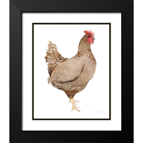 Life on the Farm Chicken Element III Black Modern Wood Framed Art Print with Double Matting by McKenna, Kathleen Parr
