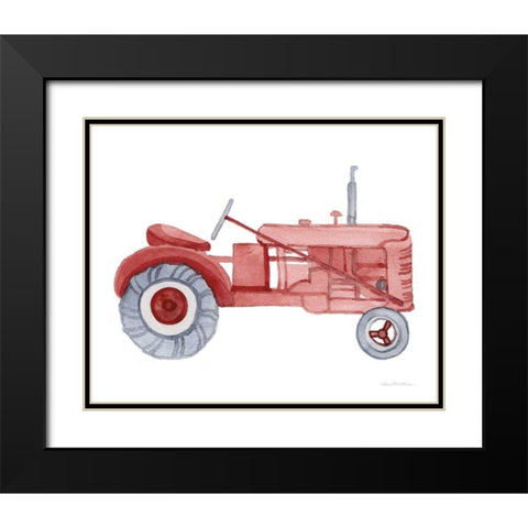 Life on the Farm Tractor Element Black Modern Wood Framed Art Print with Double Matting by McKenna, Kathleen Parr