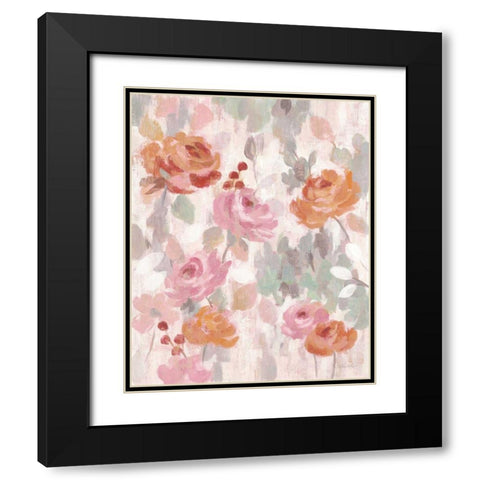 Pastel Brocade I Black Modern Wood Framed Art Print with Double Matting by Vassileva, Silvia