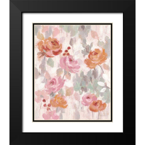 Pastel Brocade I Black Modern Wood Framed Art Print with Double Matting by Vassileva, Silvia