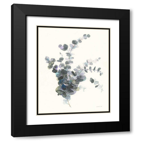 Scented Sprig II Black Modern Wood Framed Art Print with Double Matting by Nai, Danhui