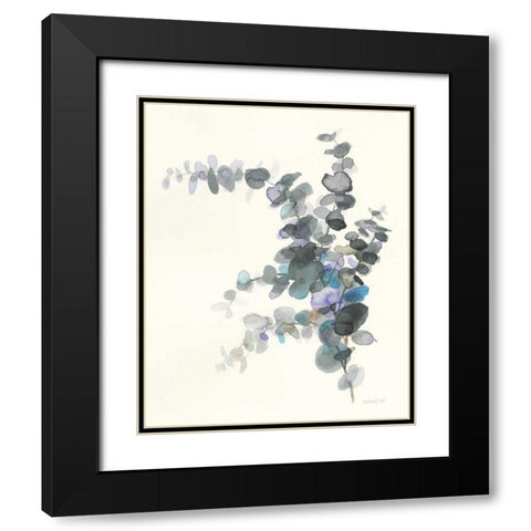Scented Sprig III Black Modern Wood Framed Art Print with Double Matting by Nai, Danhui