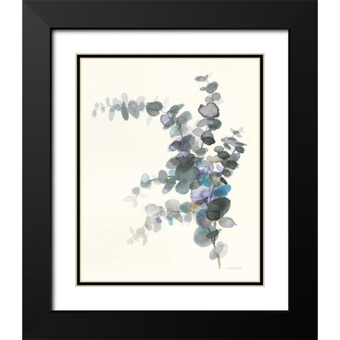 Scented Sprig III Black Modern Wood Framed Art Print with Double Matting by Nai, Danhui