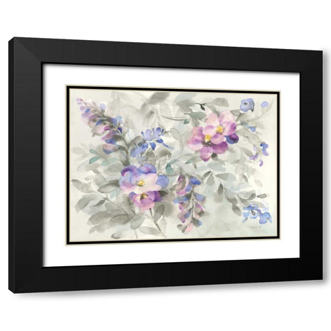 Garden Dreams Black Modern Wood Framed Art Print with Double Matting by Nai, Danhui