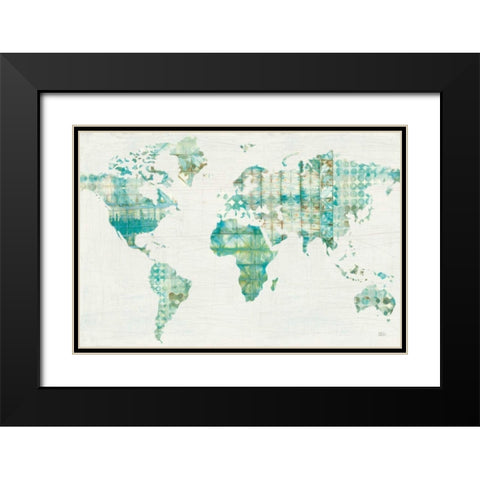 Kanari Map Black Modern Wood Framed Art Print with Double Matting by Averinos, Melissa