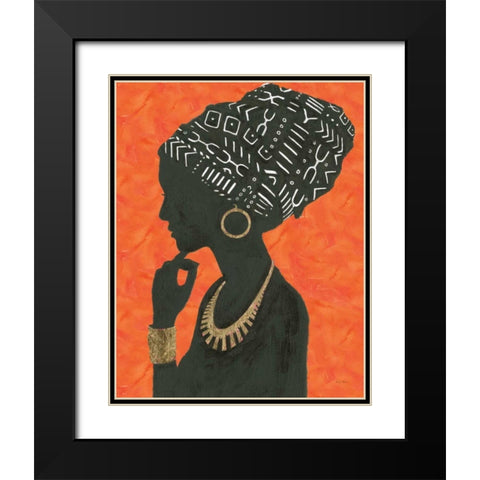 Graceful Majesty II Orange Black Modern Wood Framed Art Print with Double Matting by Adams, Emily