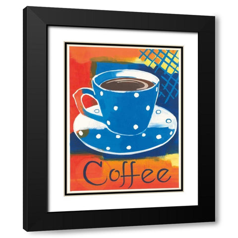 Blue Cup Coffee II Black Modern Wood Framed Art Print with Double Matting by Lovell, Kathrine
