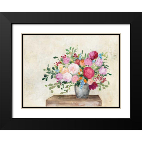 Farmhouse Bouquet Black Modern Wood Framed Art Print with Double Matting by Purinton, Julia