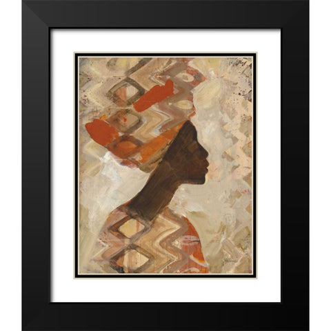 African Beauty I Black Modern Wood Framed Art Print with Double Matting by Hristova, Albena