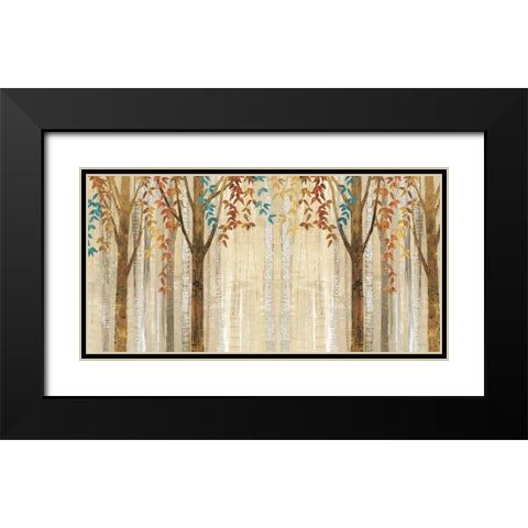 Down to the Woods Autumn Teal Crop Black Modern Wood Framed Art Print with Double Matting by Tillmon, Avery
