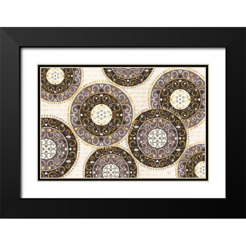 Otomi Cats VI Neutral Black Modern Wood Framed Art Print with Double Matting by Charron, Veronique