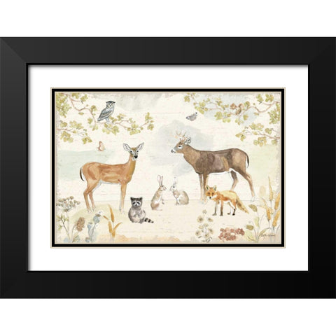 Woodland Wreath I Black Modern Wood Framed Art Print with Double Matting by Grove, Beth