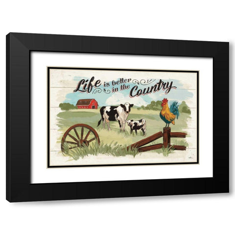 Farm Life I Black Modern Wood Framed Art Print with Double Matting by Penner, Janelle