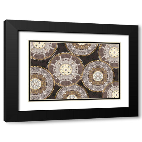 Otomi Dogs VI Dark Neutral Black Modern Wood Framed Art Print with Double Matting by Charron, Veronique