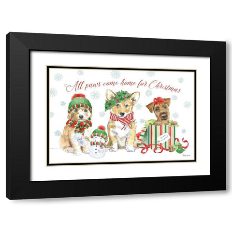 Holiday Paws I Black Modern Wood Framed Art Print with Double Matting by Grove, Beth