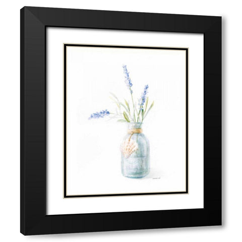 Beach Flowers III Black Modern Wood Framed Art Print with Double Matting by Nai, Danhui