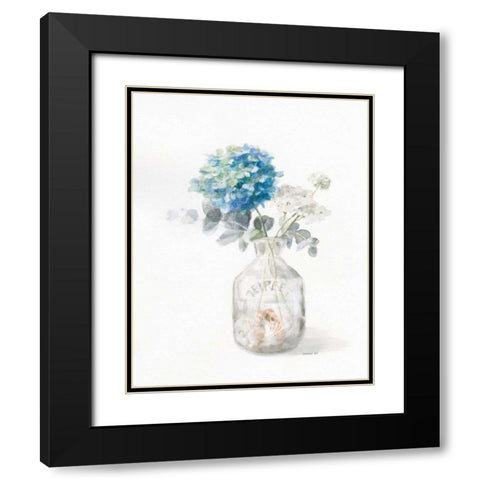 Beach Flowers V Black Modern Wood Framed Art Print with Double Matting by Nai, Danhui