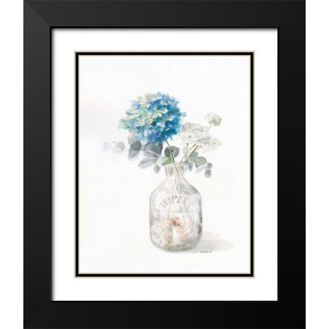 Beach Flowers V Black Modern Wood Framed Art Print with Double Matting by Nai, Danhui