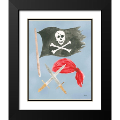 Pirates II Black Modern Wood Framed Art Print with Double Matting by Jackson, Jenaya