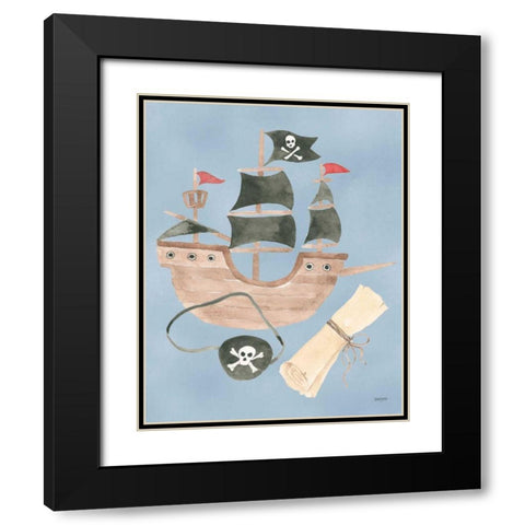 Pirates IV Black Modern Wood Framed Art Print with Double Matting by Jackson, Jenaya