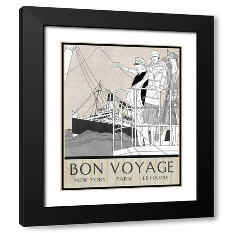 Bon Voyage Black Modern Wood Framed Art Print with Double Matting by Schlabach, Sue