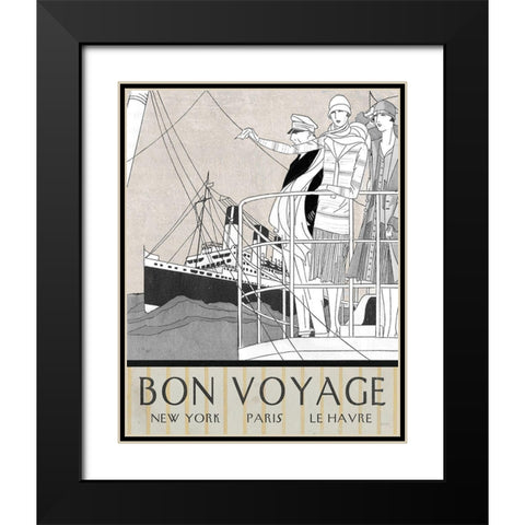 Bon Voyage Black Modern Wood Framed Art Print with Double Matting by Schlabach, Sue