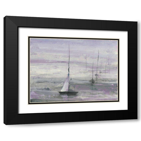 Ice Sailing Purple Crop Black Modern Wood Framed Art Print with Double Matting by Hristova, Albena