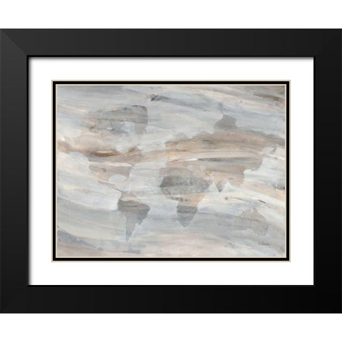 Misty World Black Modern Wood Framed Art Print with Double Matting by Hristova, Albena