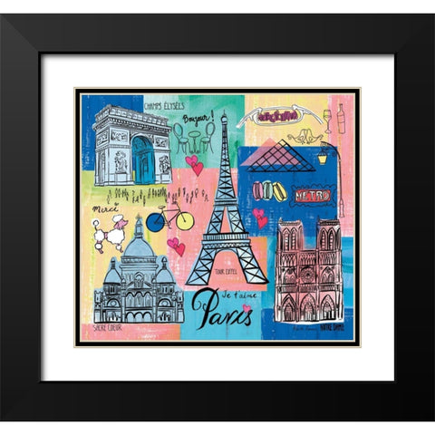 Global Travel II Black Modern Wood Framed Art Print with Double Matting by Zaman, Farida