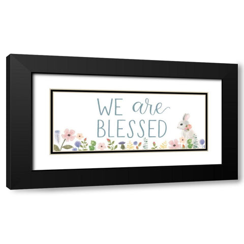 Spring Sentiments II Bunny White Black Modern Wood Framed Art Print with Double Matting by Jackson, Jenaya