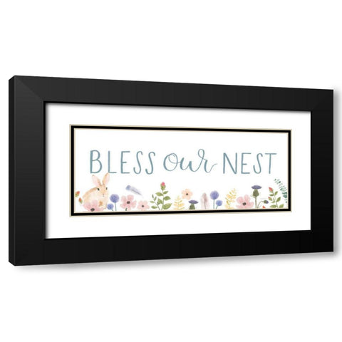 Spring Sentiments V Bunny White Black Modern Wood Framed Art Print with Double Matting by Jackson, Jenaya
