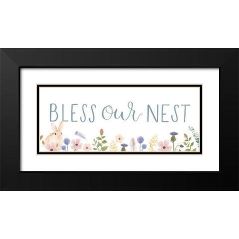 Spring Sentiments V Bunny White Black Modern Wood Framed Art Print with Double Matting by Jackson, Jenaya